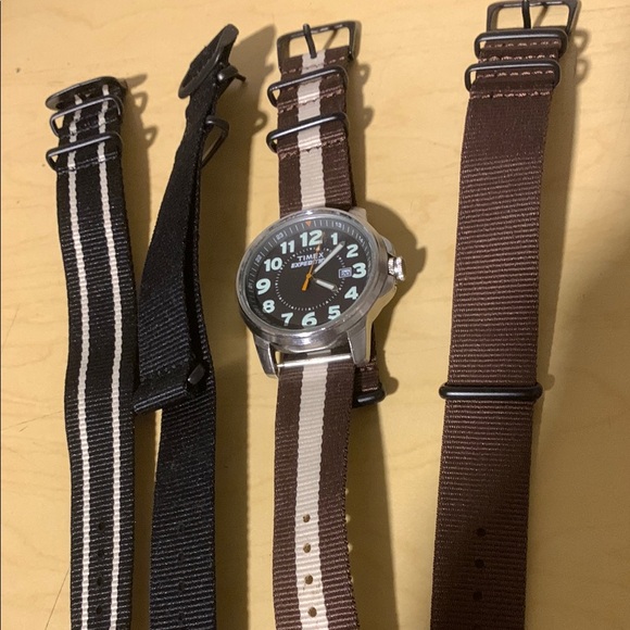 Timex Brown and Silver Military-Inspired Watch - Picture 4 of 6